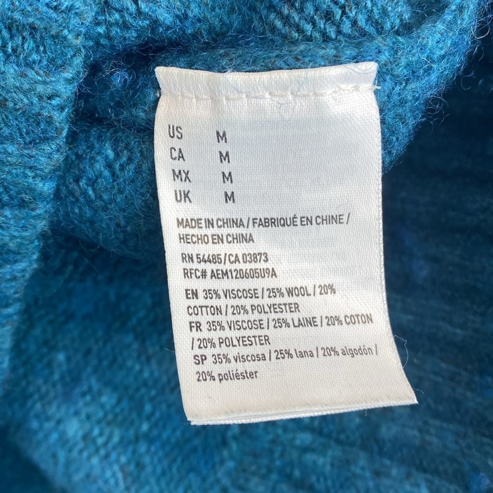 American Eagle wool blend fair isle sweater M Apres ski Nordic preppy classic - Picture 7 of 8